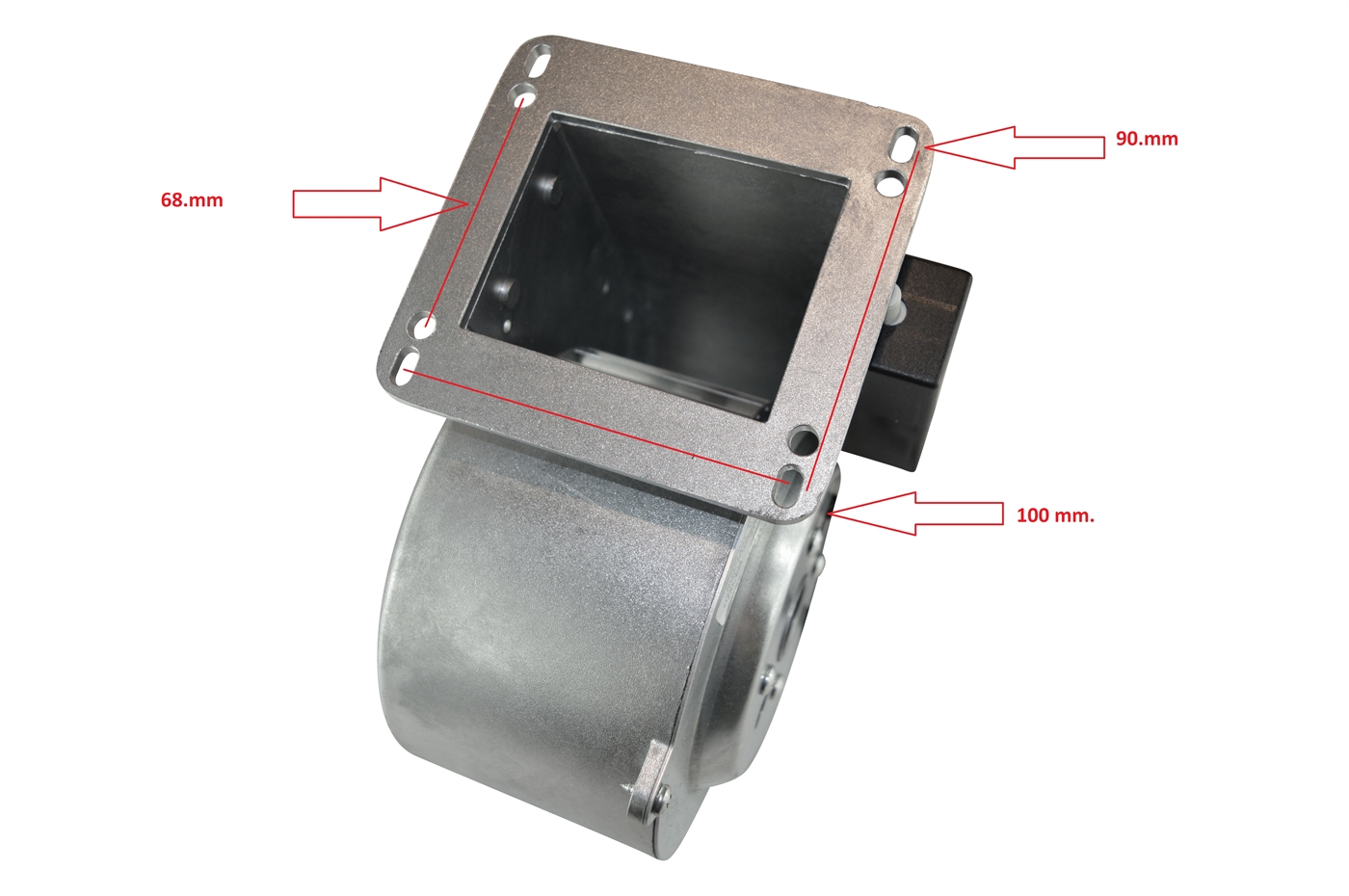 Ventilator for pellet stove with internal motor and flange